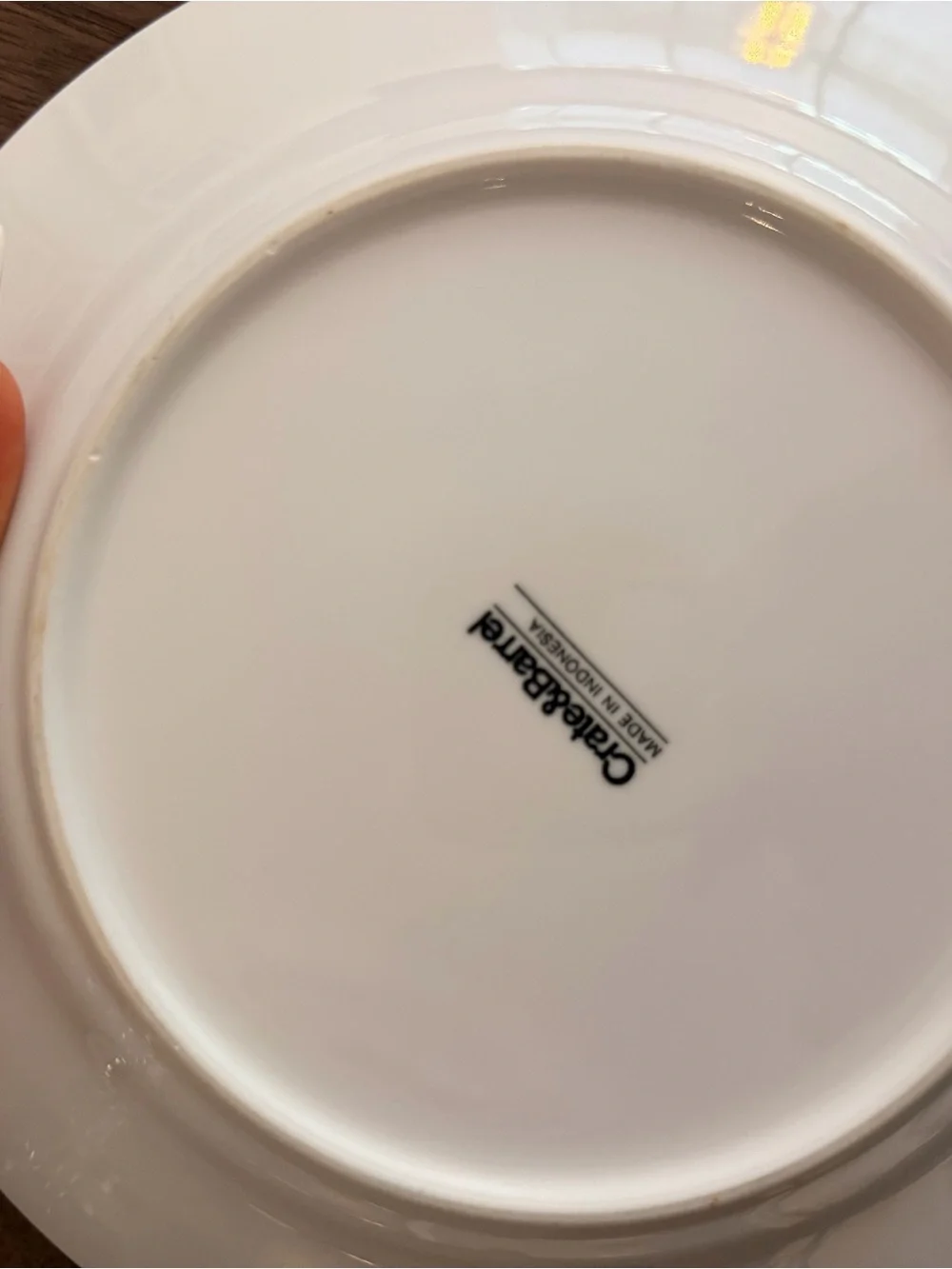 Crate&Barrel White Ceramic Dinner Plate and smaller mug coffee plate